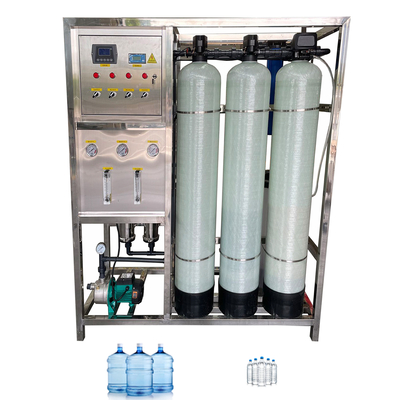 500LPH معکوس آسموز تصفیه آب آشامیدنی فیلتر آب آرایشی کارخانه Ro سیستم دو مرحله ماشین تصفیه آب